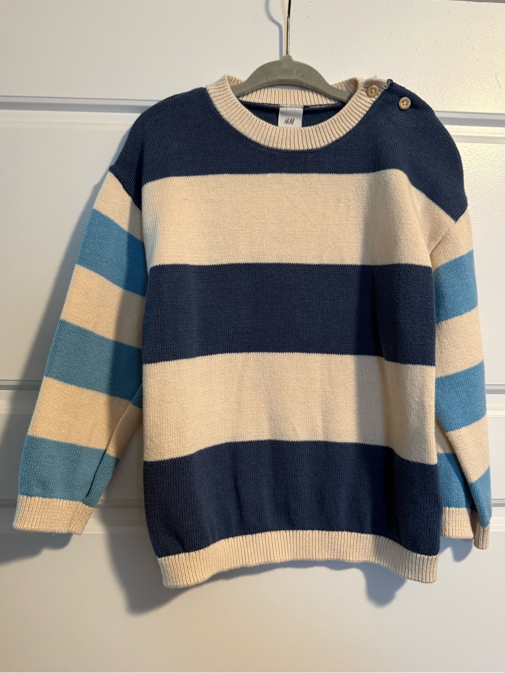 H&M Kids Striped Sweater in Navy, Cream & Light Blue